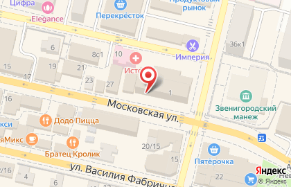 Туристическое агентство Intourist на Московской улице в Звенигороде на карте