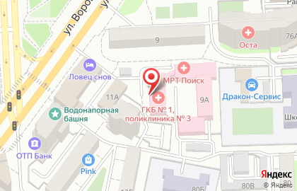 Поликлиника №3 Городской клинической больницы №1 на улице Воровского на карте