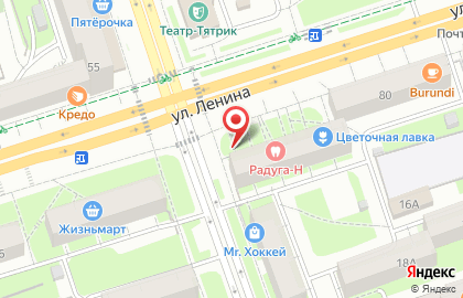 Киоск по продаже печатной продукции на улице Ленина на карте