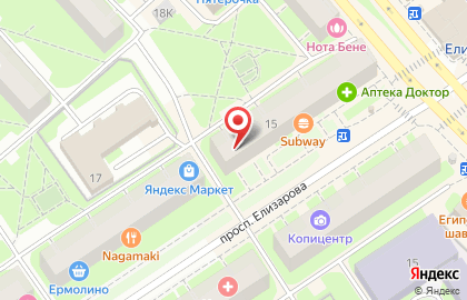 Кондитерский магазин Лакомка на проспекте Елизарова на карте