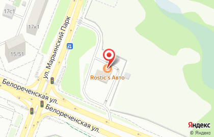 Ресторан быстрого питания KFC на улице Марьинский Парк на карте
