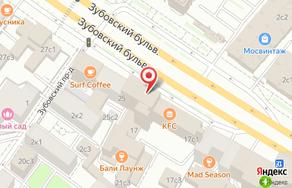 Сеть кафе и киосков Стардог!s на Зубовском бульваре на карте