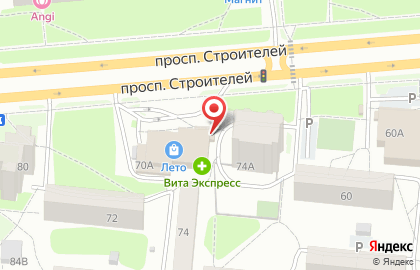 Киоск на проспекте Строителей на карте