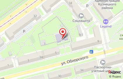 Детский сад №84 на улице Обнорского на карте