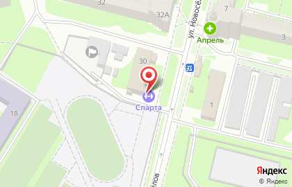 Спортивный центр Спарта на улице Новосёлов на карте