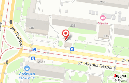 Магазин пиротехники Пироман на улице Антона Петрова на карте