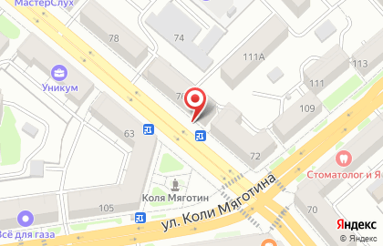 Киоск по продаже хлебобулочных изделий на улице Красина на карте