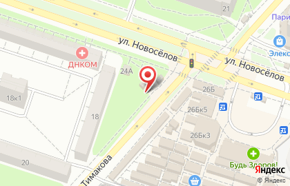 Киоск фастфудной продукции на улице Новосёлов на карте