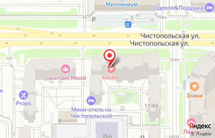 Медицинская компания Инвитро в Ново-Савиновском районе на карте