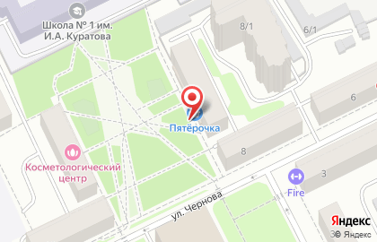 Супермаркет Пятёрочка на улице Чернова на карте