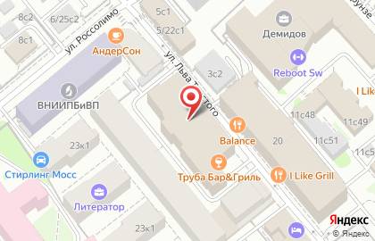 Ресторан True Bar на улице Льва Толстого на карте