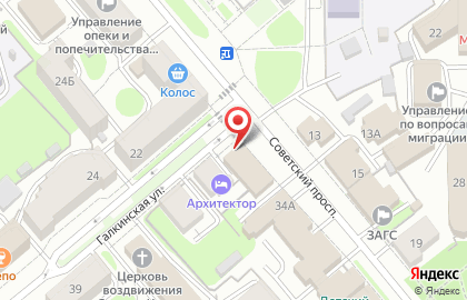 Привилегия на Советском проспекте на карте