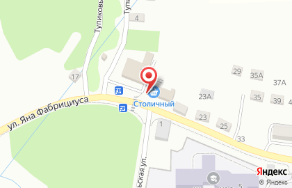 Супермаркет Столичный на улице Яна Фабрициуса на карте