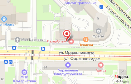 Центр коррекции зрения ЛазерОптик на улице Орджоникидзе на карте