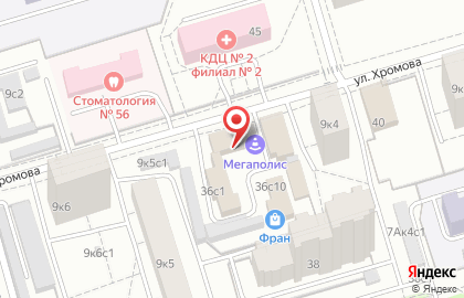 Автошкола Мегаполис на Преображенской площади на карте