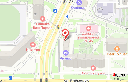 Аптека Семейная на проспекте Маршала Жукова на карте
