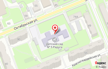 Детский сад №5 комбинированного вида на Октябрьской улице на карте