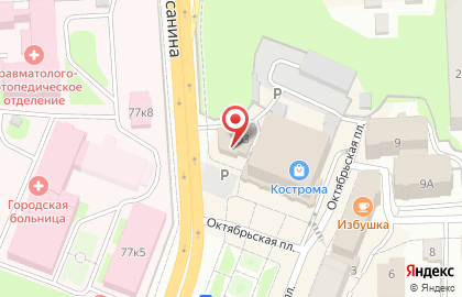 Международная сеть ресторанов быстрого питания Ташир пицца в Костроме на карте