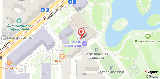 Петровские бани на Садовой улице на карте