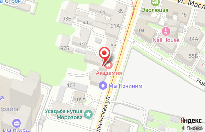 Стоматологическая клиника Академия в Нижегородском районе на карте