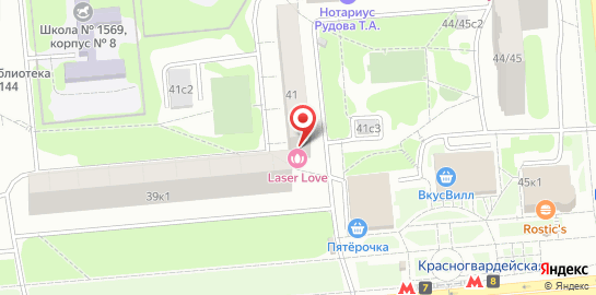 Центр косметологии Laser Love на Красногвардейской на карте
