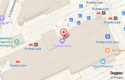 Гостиница ГородОтель на площади Киевского Вокзала на карте