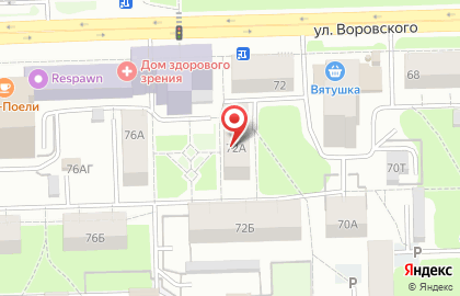 Кировский дом камня на улице Воровского на карте