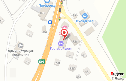 Гостевой дом в Пскове на карте