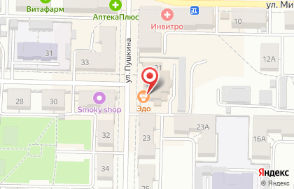 Суши-бар Эдо на улице Пушкина на карте
