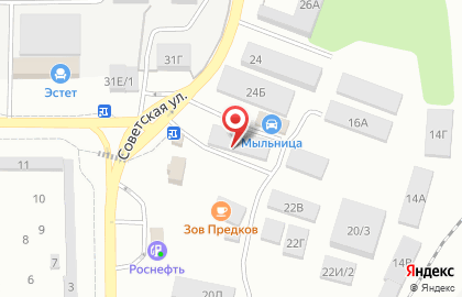 Шиномонтажная мастерская на Советской улице на карте