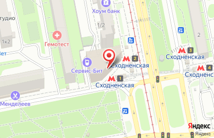 Интернет-магазин домашнего текстиля ТомДом на метро Сходненская на карте