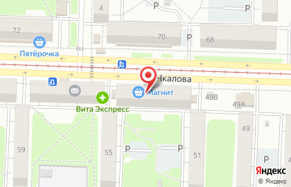 Супермаркет Магнит у дома в Ленинском районе на карте
