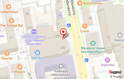 Уральский государственный архитектурно-художественный университет на улице Карла Либкнехта на карте