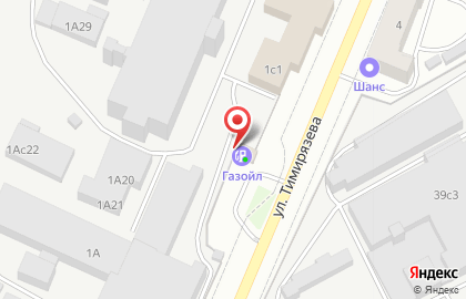 Сеть АЗС Газойл в переулке Тимирязева на карте