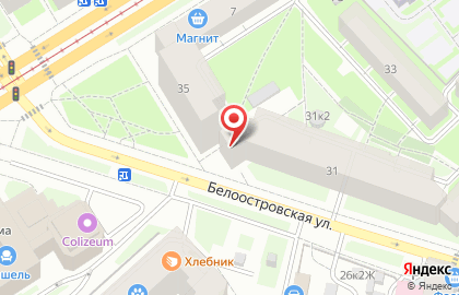 Продовольственный магазин на Белоостровской улице на карте