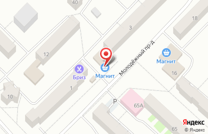 Супермаркет Магнит в Молодёжном проезде на карте