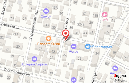 Продуктовый магазин Афина на Хуторской улице на карте