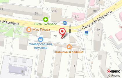 Магазин свежего мяса на улице Писателя Маршака на карте
