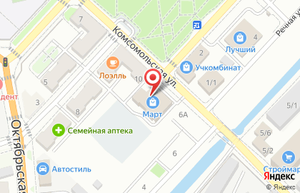 Торговый центр Март в Южно-Сахалинске на карте