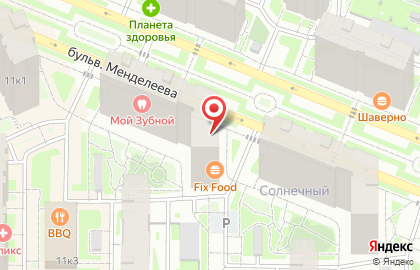 Новостройки М5 на бульваре Менделеева на карте