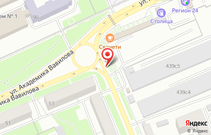 Автостоянка на Семафорной, 439 ст2 на карте