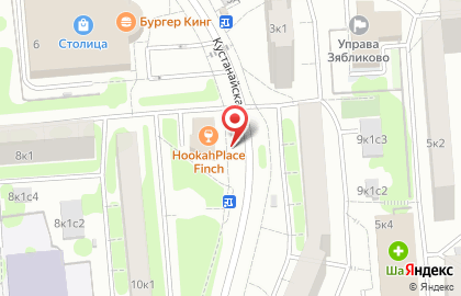 Киоск по продаже хлебобулочных изделий, район Зябликово на Кустанайской улице на карте