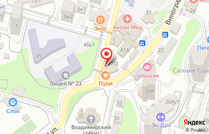 Магазин хлебобулочных изделий Колос на Виноградной улице на карте