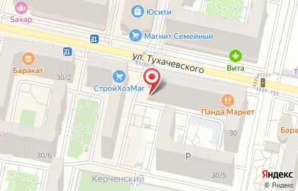 Оптово-розничный салон Дверное дело на улице Тухачевского на карте