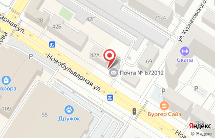 Почтовое отделение №12 на Новобульварной улице на карте