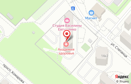 Медицинский центр Академия здоровья на проспекте Комарова на карте