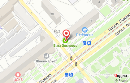 Киоск по продаже мясной продукции и полуфабрикатов на проспекте Ленина на карте