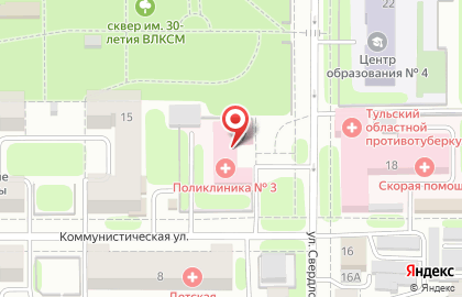 Поликлиника №3 в Новомосковске на карте