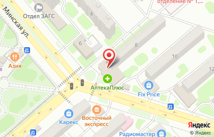 Магазин Васино на Минской улице на карте