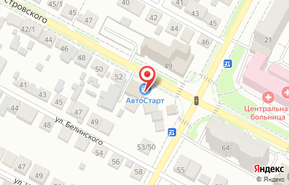 Автокомплекс АвтоСтарт на улице Островского на карте